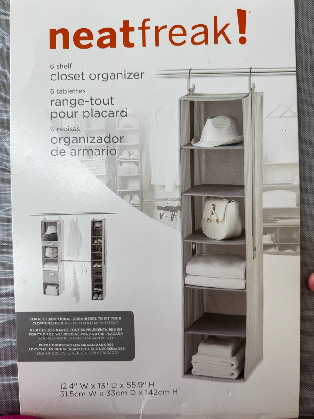 Gray 6-Shelf Closet Organizer